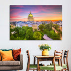 Madison State Capitol at Dusk Wall Art