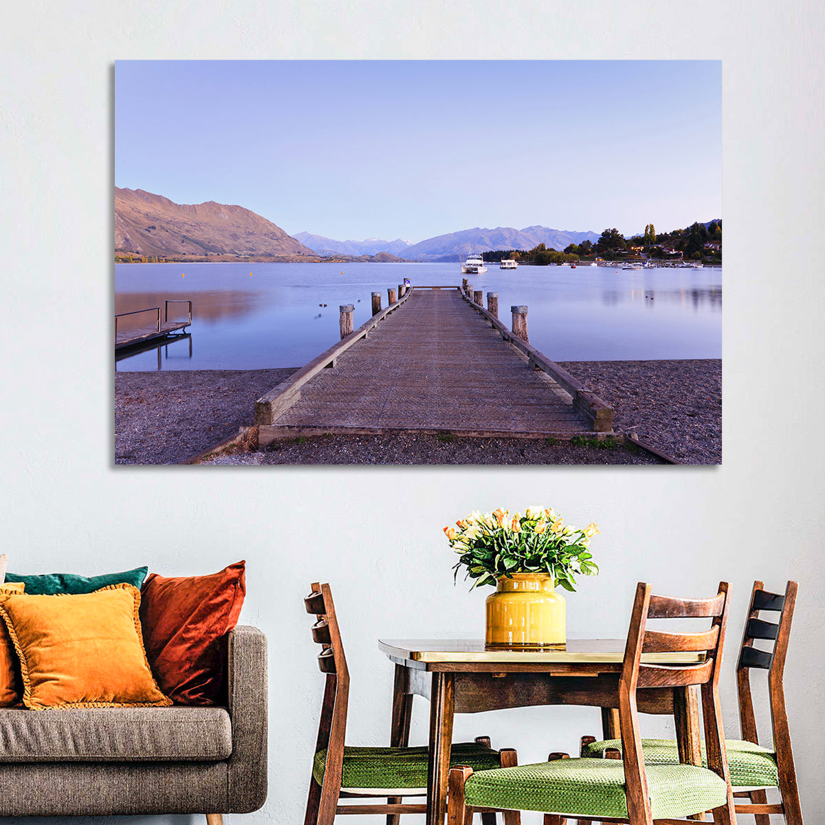 Wanaka Pier at Twilight Wall Art