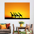 Savanna Giraffes at Sunset Wall Art