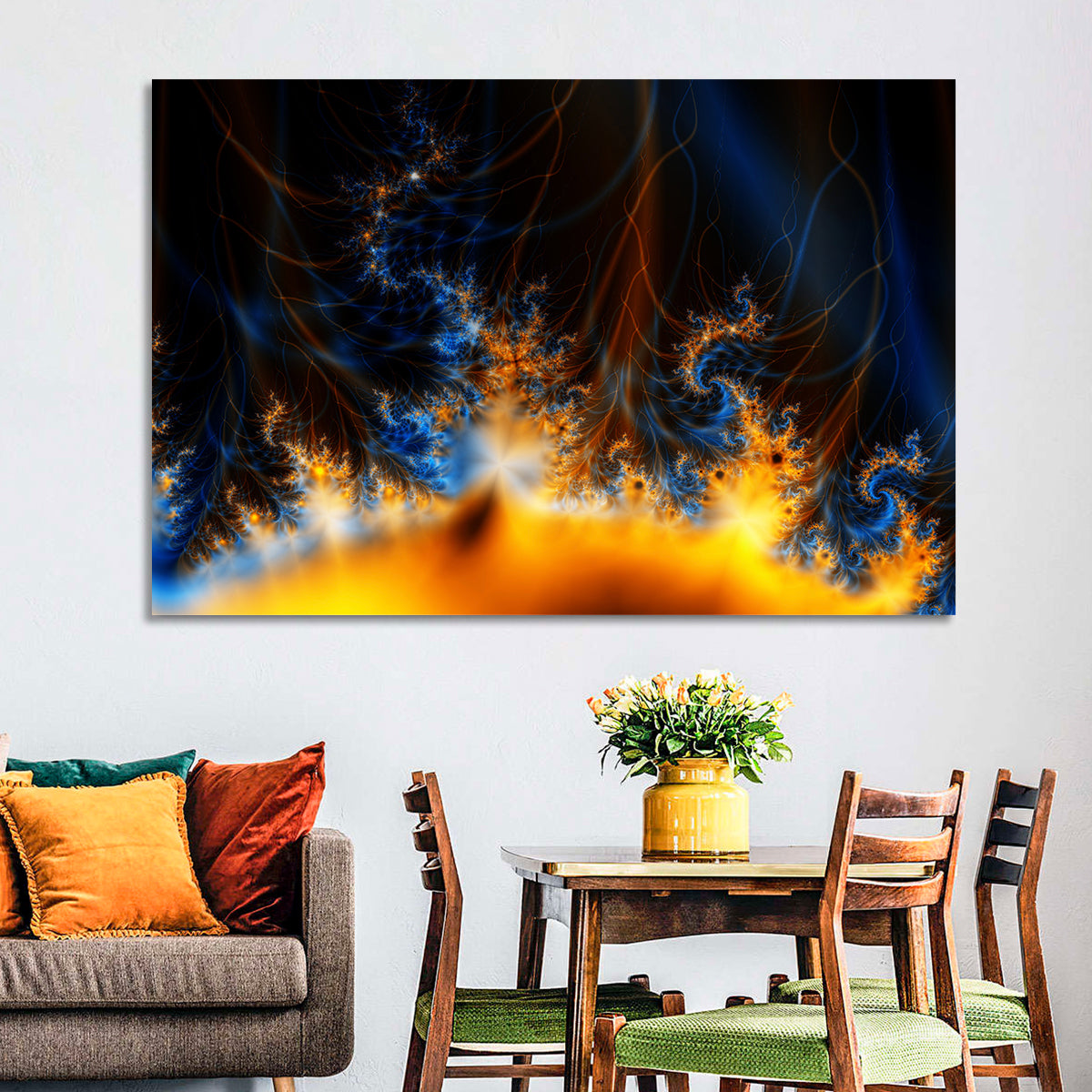 Solar Flare Fractal Flame Wall Art