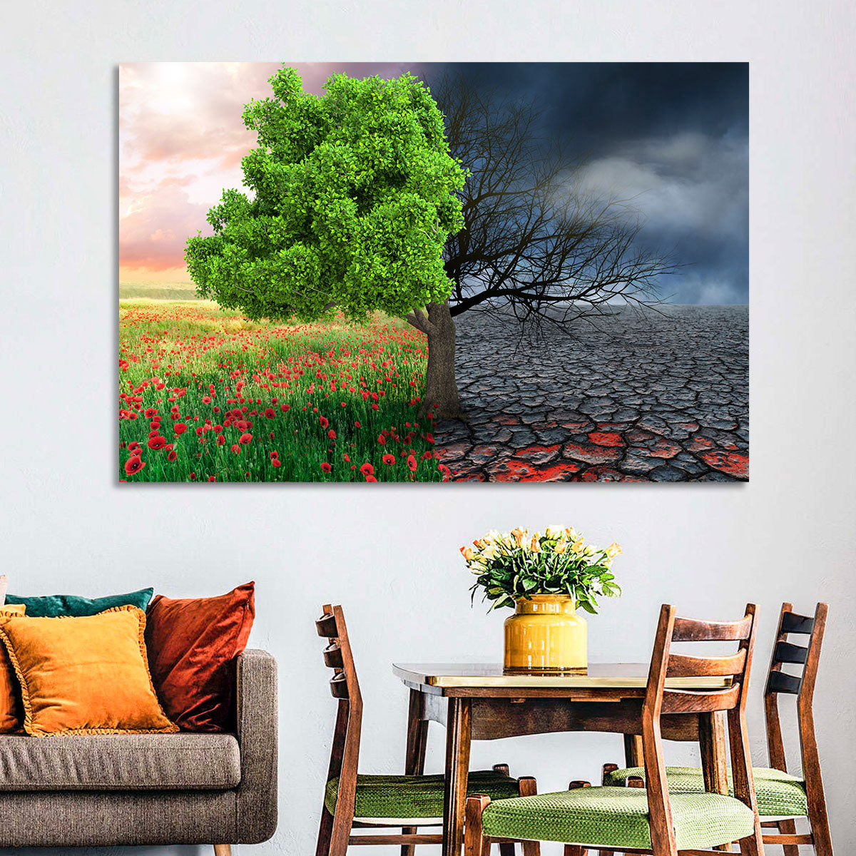 Split Climate Landscape Wall Art
