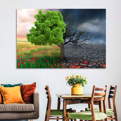 Split Climate Landscape Wall Art