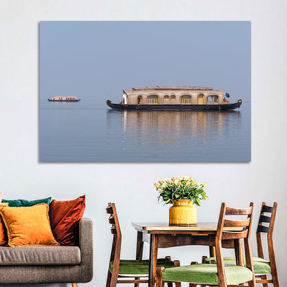 Thatched Houseboat on Vembanad Lake Wall Art