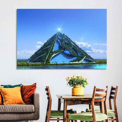 Glassy Pyramid with Gardens Wall Art