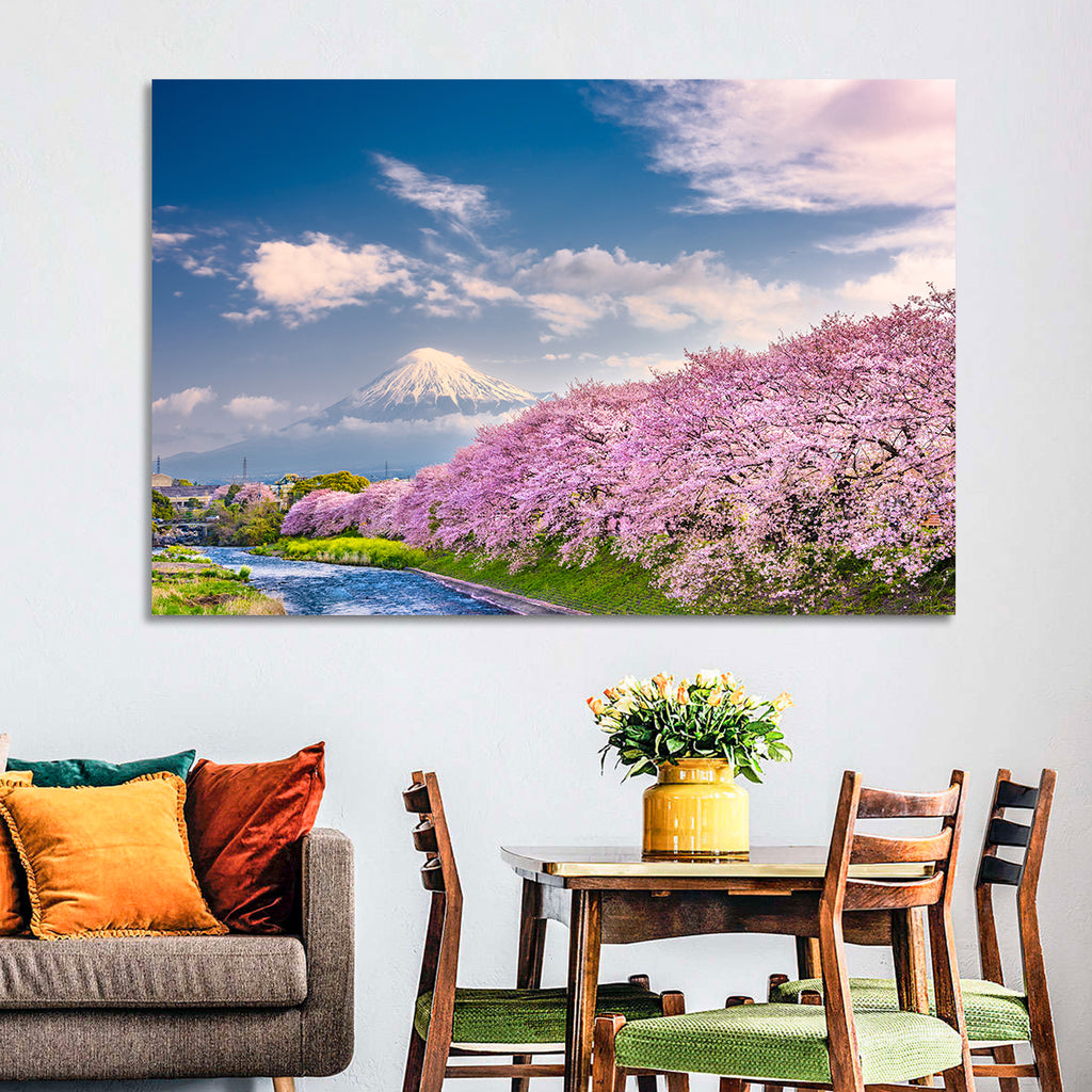Mount Fuji Cherry Blossoms Wall Art