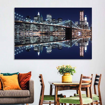 Brooklyn Bridge Symphony at Night Wall Art