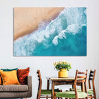 Aerial Turquoise Beach Waves Wall Art