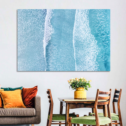 Twin Breaking Waves Over Turquoise Sea Wall Art