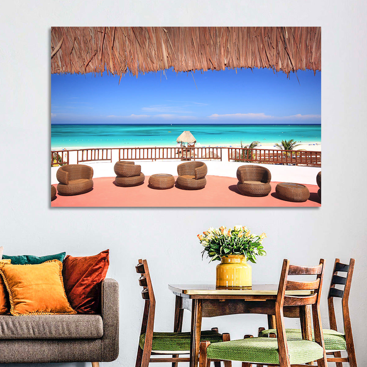 Beach Resort Balcony View Wall Art
