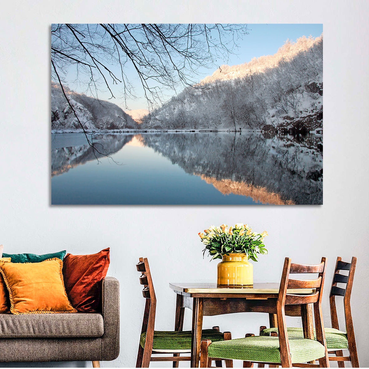 Kozjak Lake Wall Art in a room, landscape