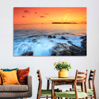 Dubrovnik Sunset Over Rocky Shore Wall Art