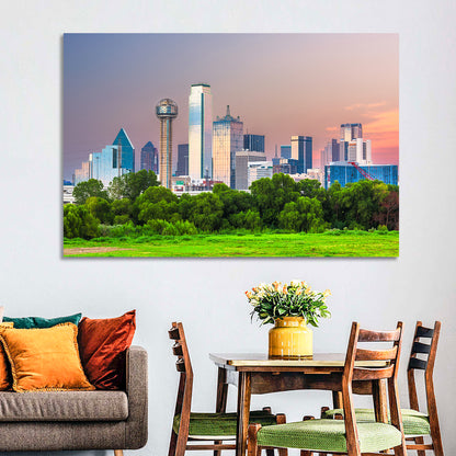 Dallas Golden Hour Skyline Wall Art