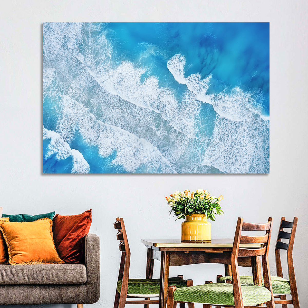 Aerial Turquoise Waves Wall Art