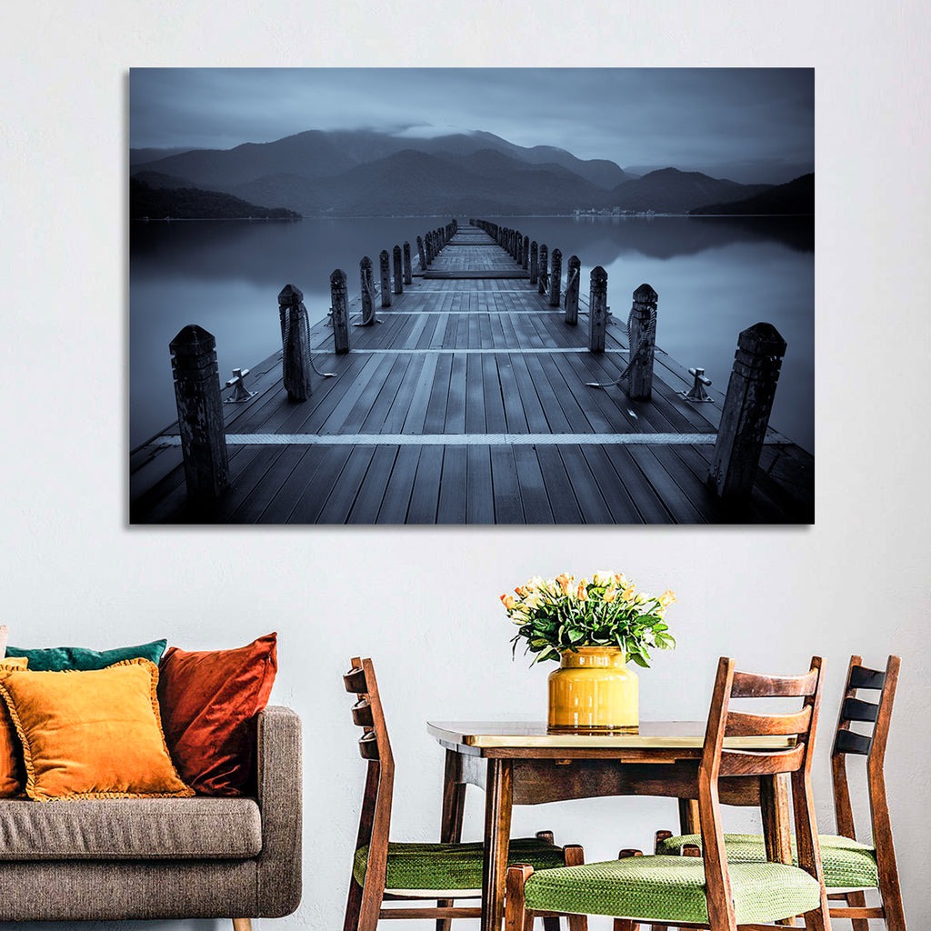 Long Lake Pier at Dusk Wall Art