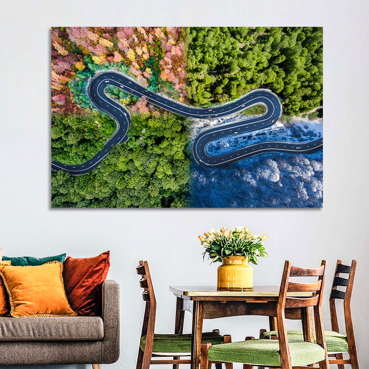 Four Seasons Winding Road Wall Art