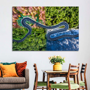 Four Seasons Curved Road Wall Art