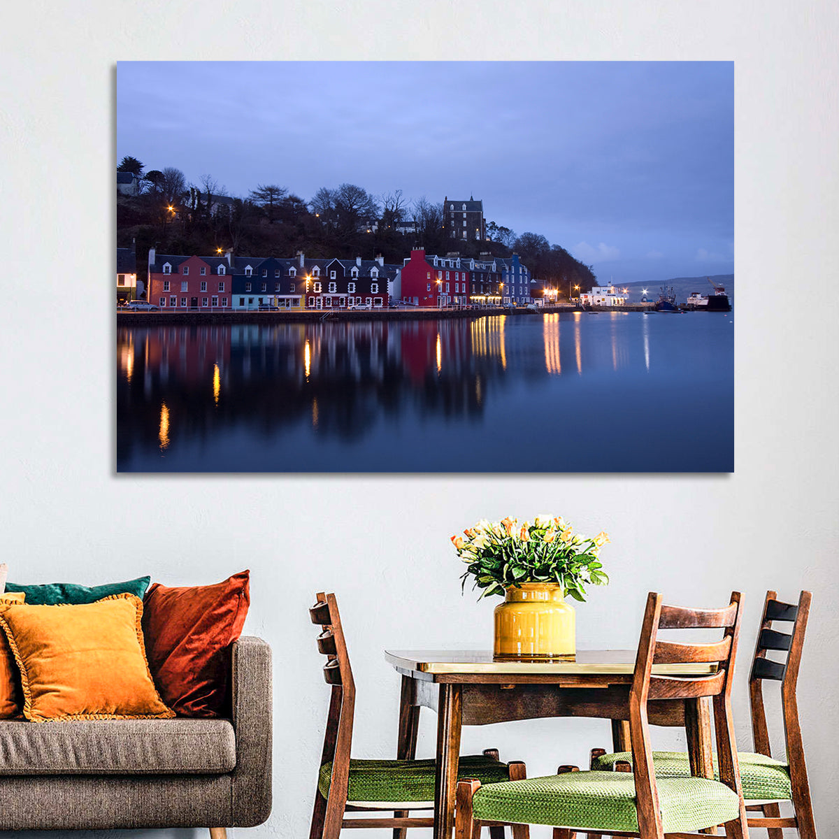 Tobermory Harbour at Twilight Wall Art