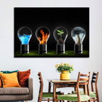 Elemental Light Bulbs Wall Art