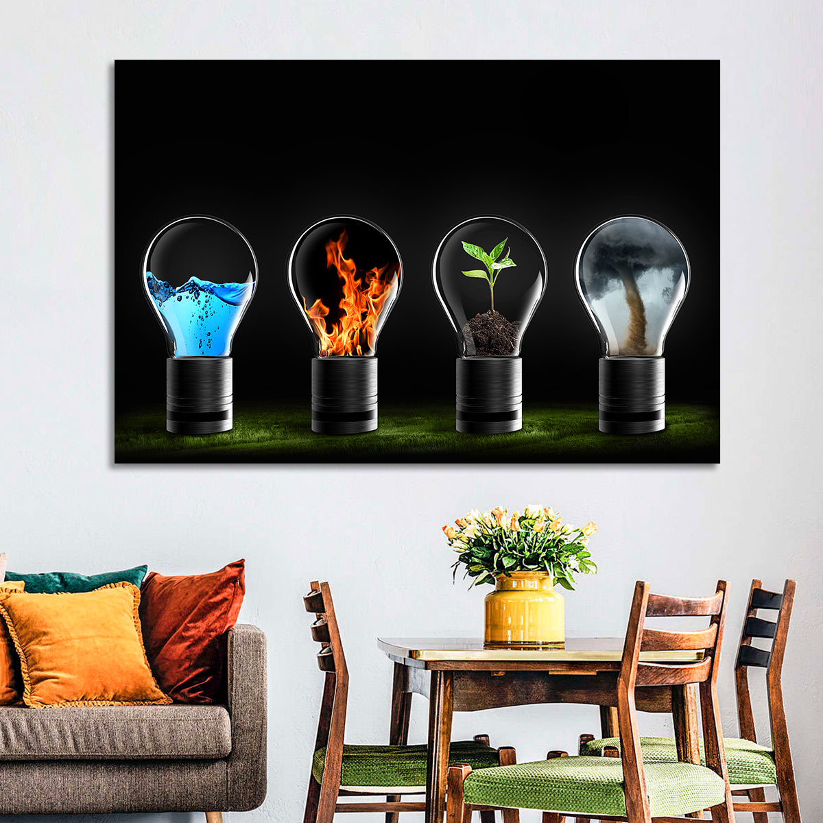 Elemental Light Bulbs Wall Art