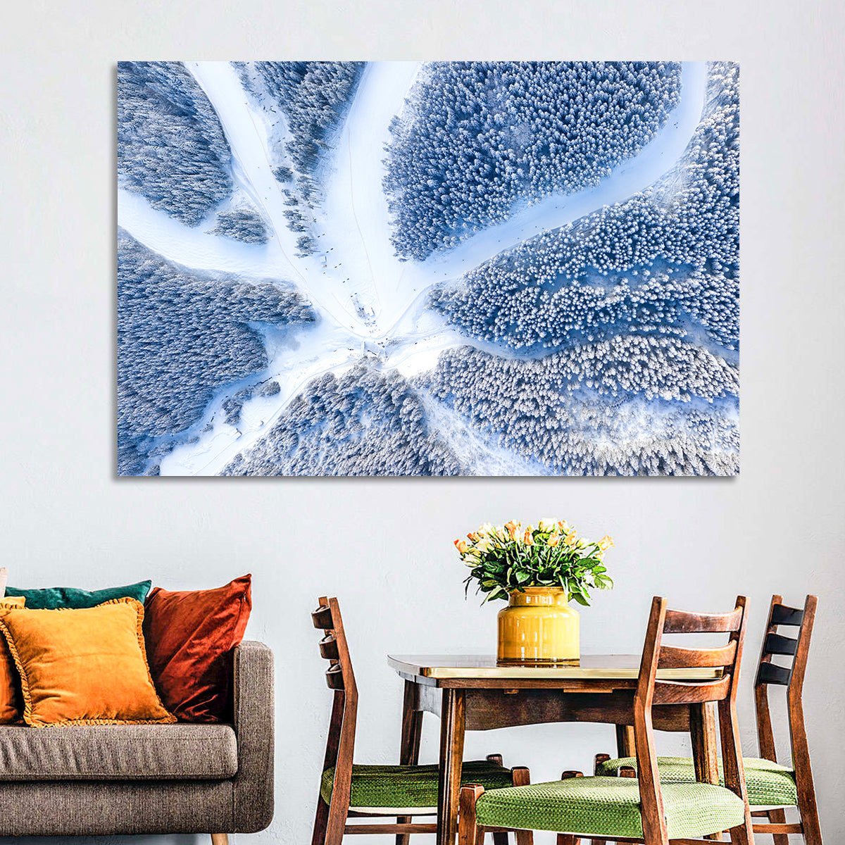 Birds-eye Ski Resort Landscape Wall Art