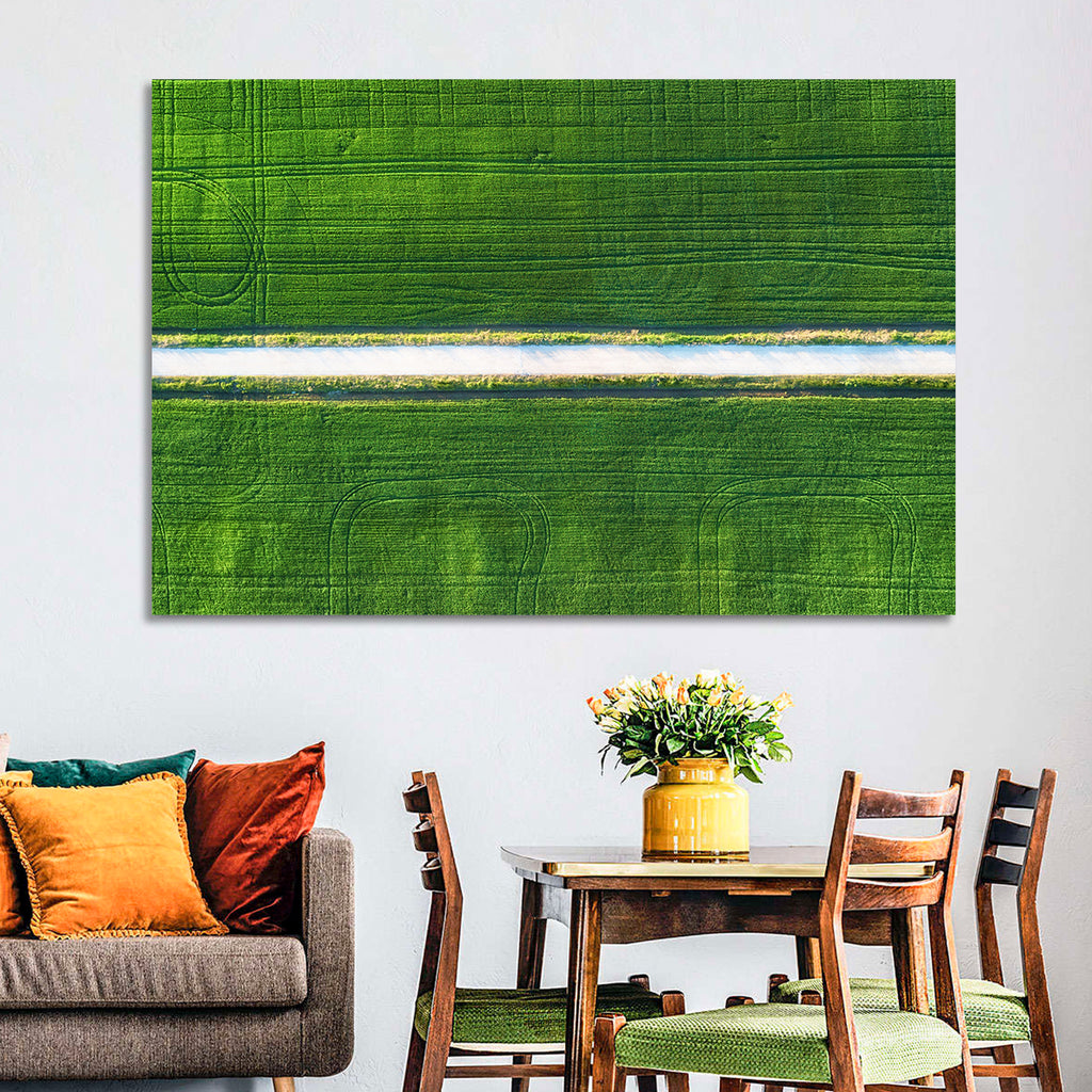 Aerial Irrigation Canal View Wall Art