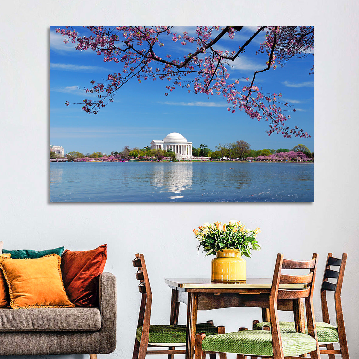 Thomas Jefferson Memorial with Cherry Blossoms Wall Art