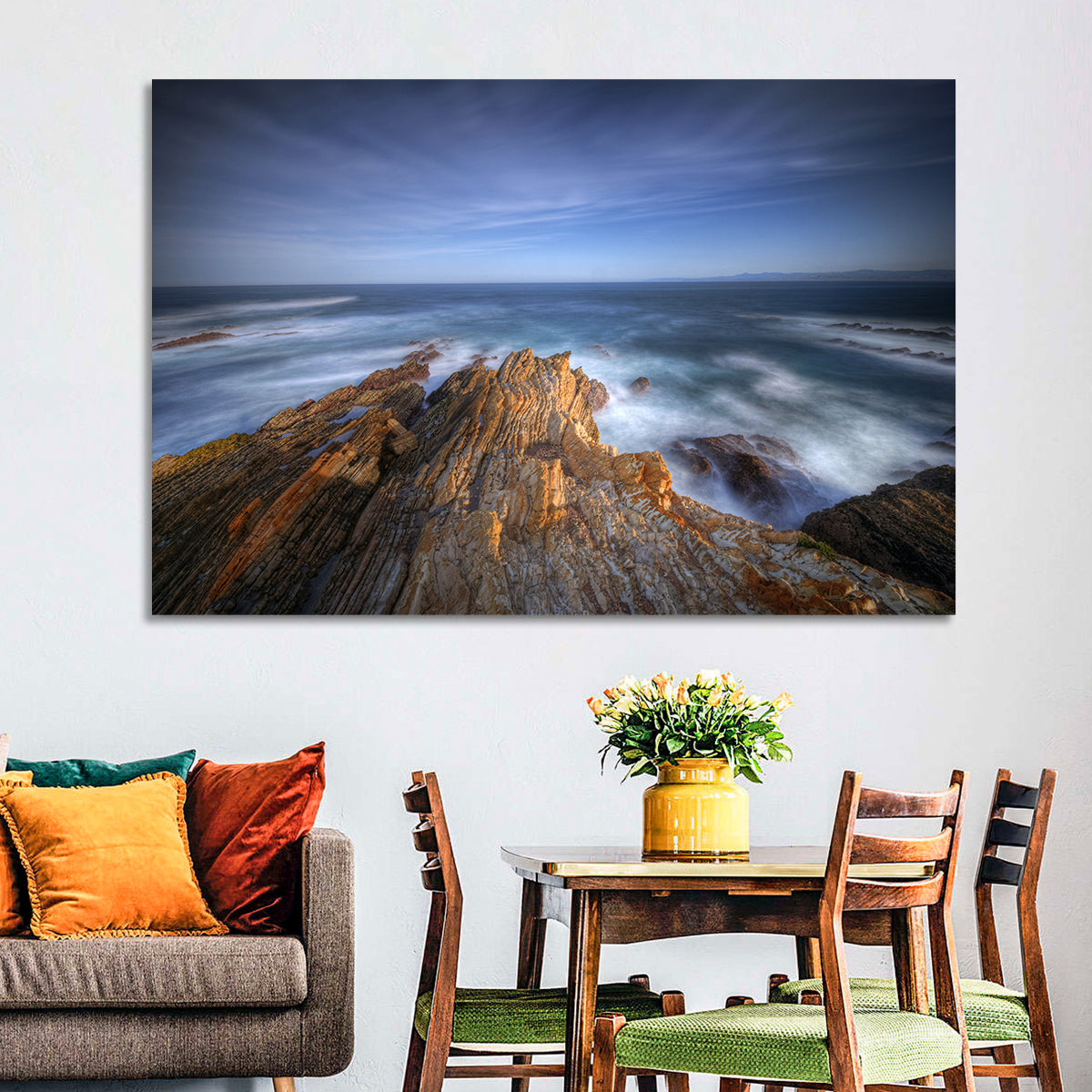 Montana De Oro Golden Coastline Wall Art in a room, landscape