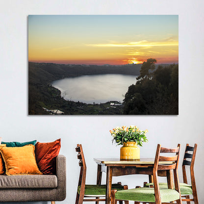 Lake Nemi Golden Sunset Wall Art