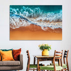 Aerial Beach Waves Wall Art