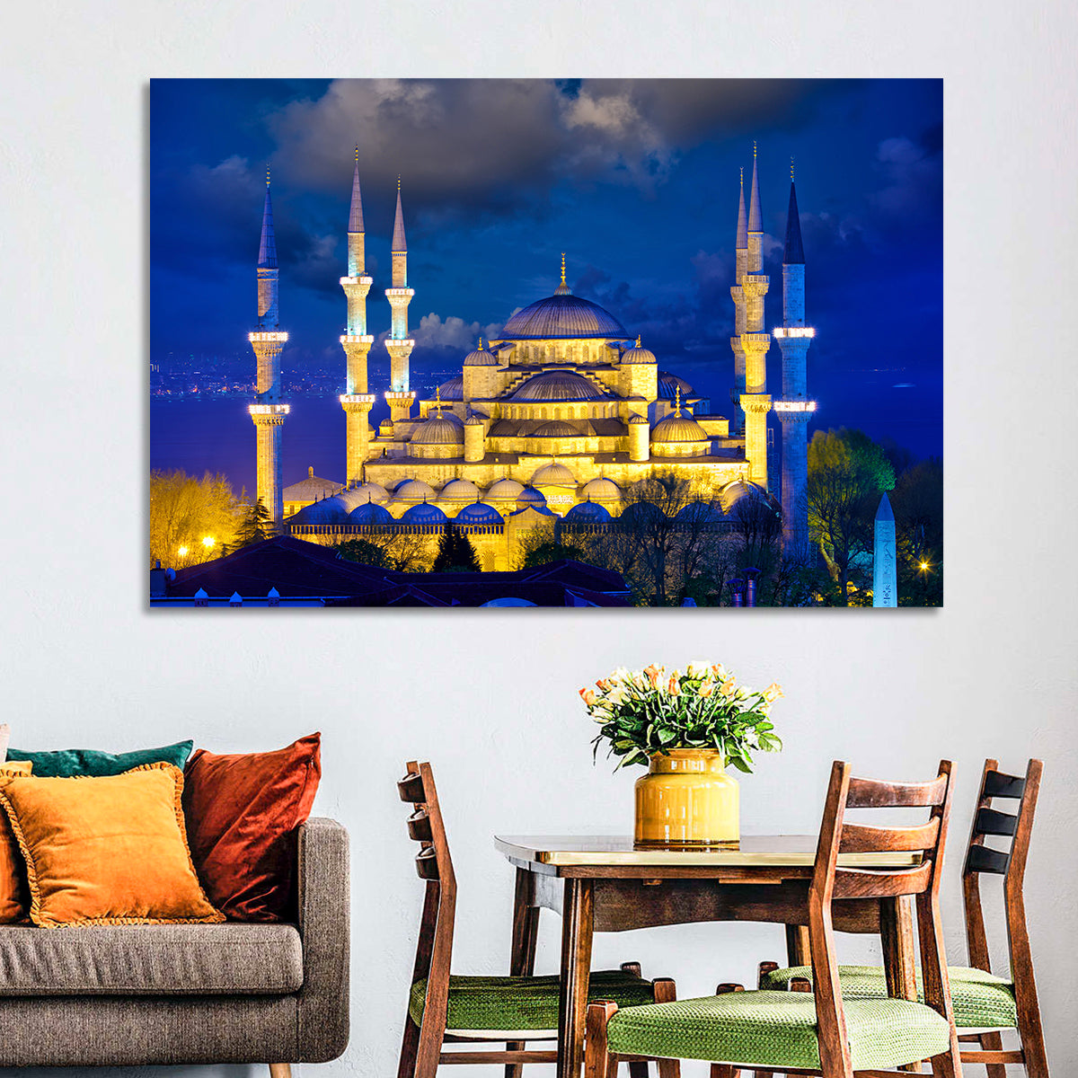 Sultanahmet Camii at Twilight Wall Art in a room, landscape