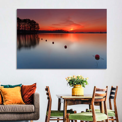 Lake Lanier Buoys at Sunset Wall Art