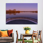 Circular Weir at Dusk Wall Art