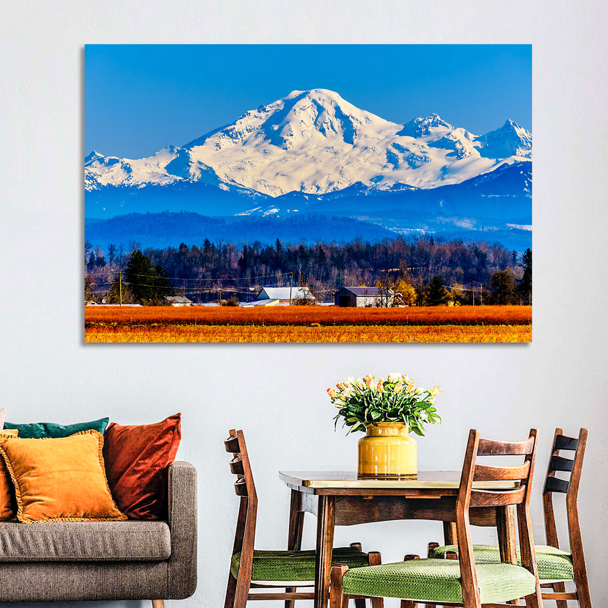 Mount Baker Fields Wall Art in a room, landscape