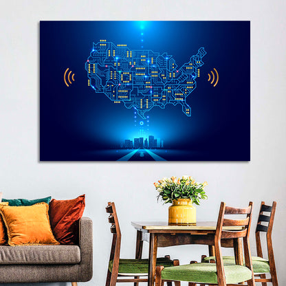 USA Circuit Map Wall Art