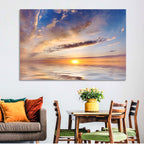 Sunlit Clouds Over Calm Sea Wall Art
