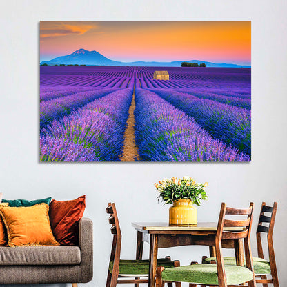 Valensole Lavender Fields at Sunset Wall Art