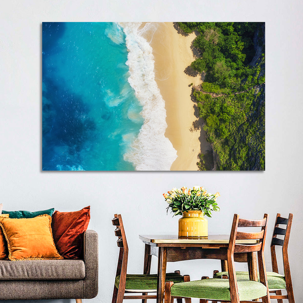 Aerial Turquoise Beach View Wall Art
