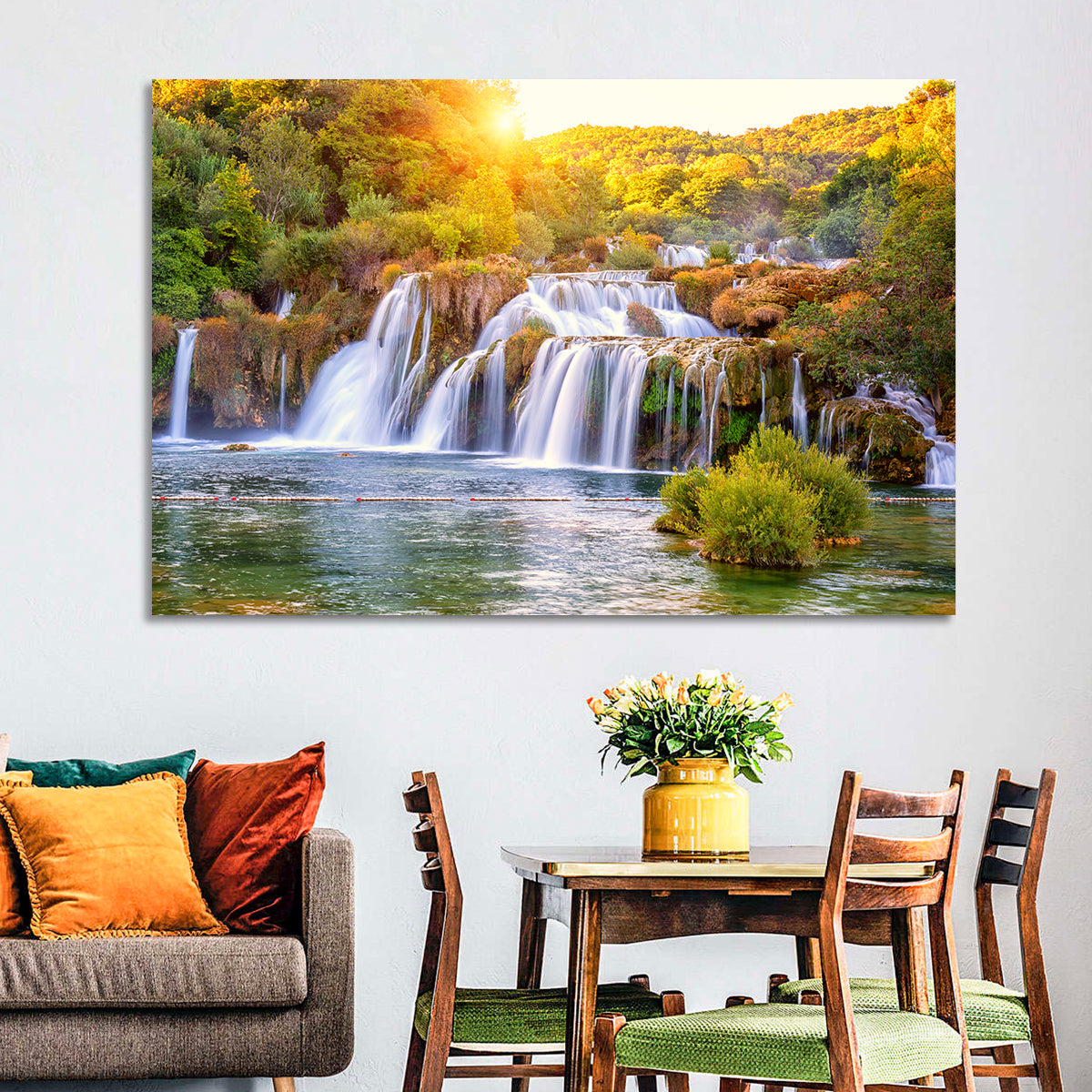 Skradinski Buk Waterfall at Golden Hour Wall Art