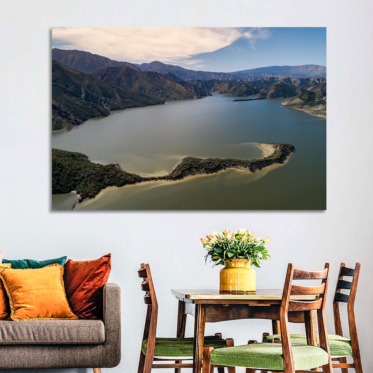 Pyramid Lake Aerial View Wall Art