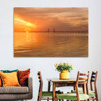 Øresund Bridge in Golden Light Wall Art