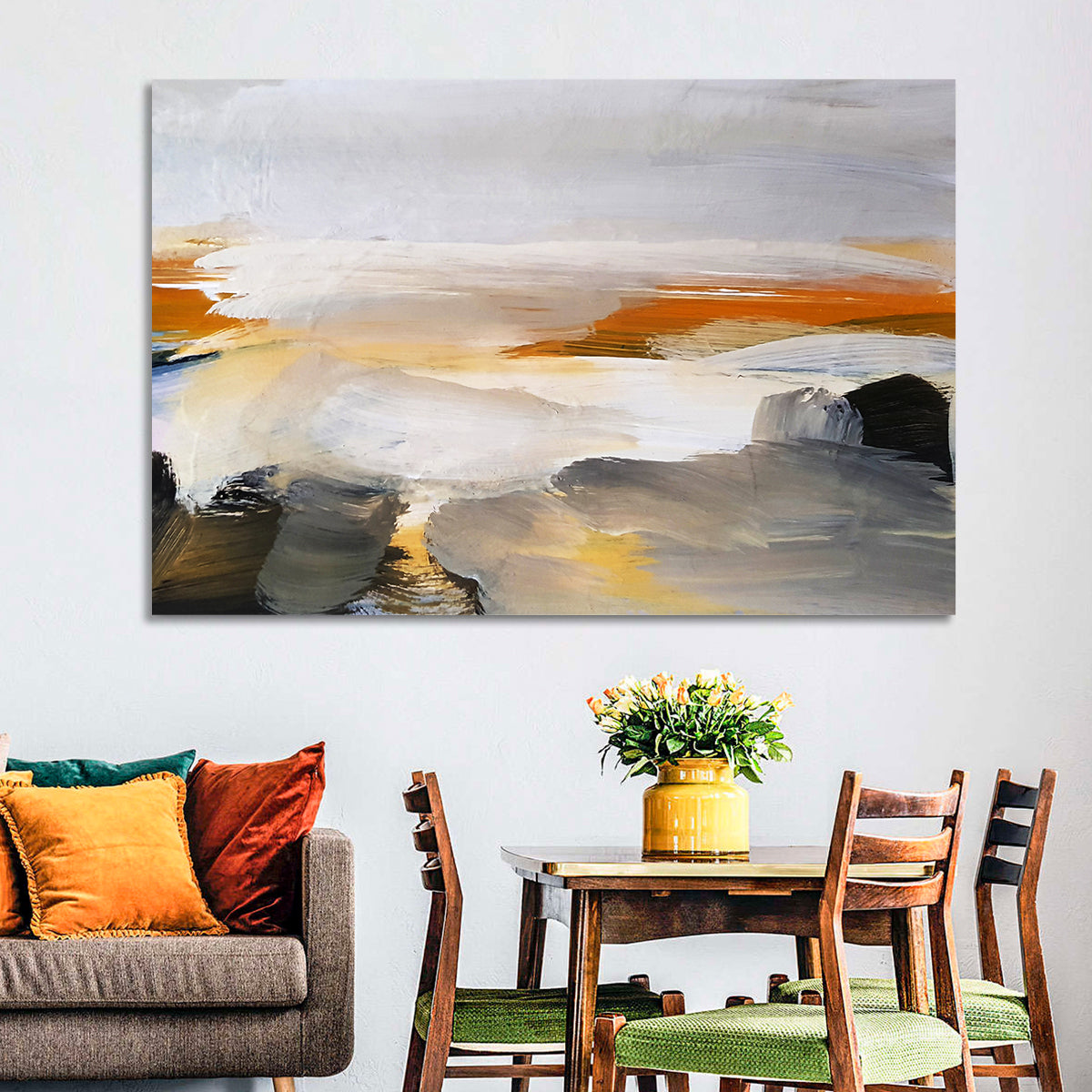 Misty Coastal Horizon Wall Art