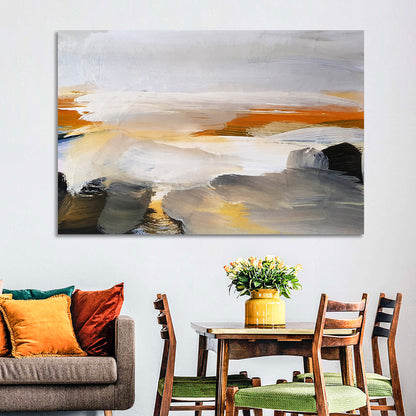 Misty Coastal Horizon Wall Art