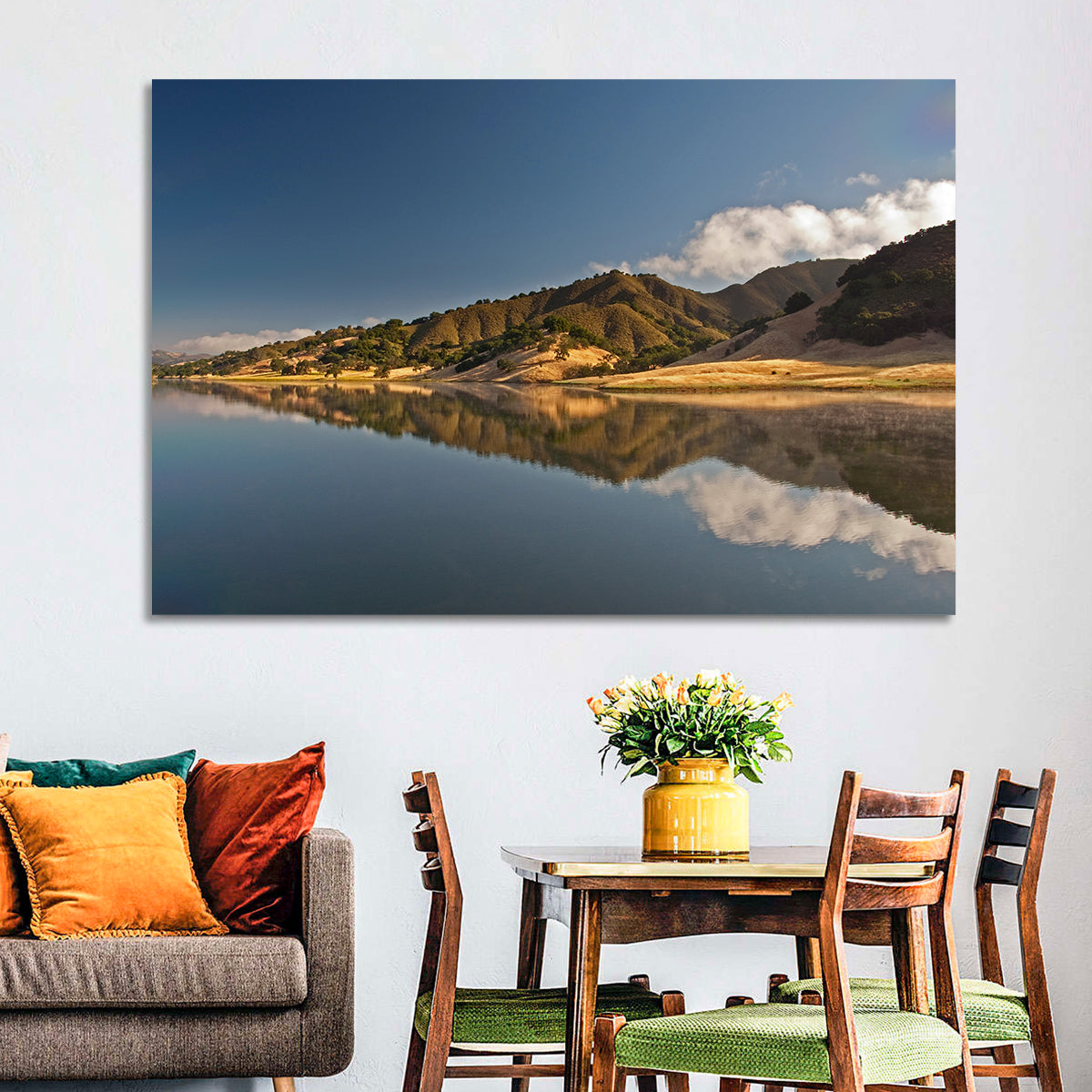 Uvas Reservoir Morning Reflection Wall Art