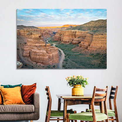 Charyn Canyon at Golden Hour Wall Art