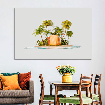 Tropical Island Vacation Illustration Wall Art