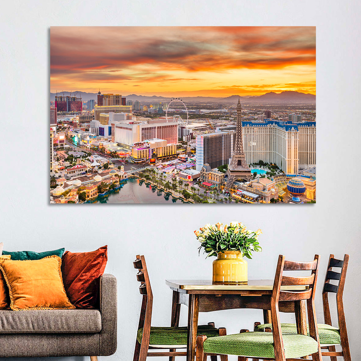 Las Vegas Strip Sunset Cityscape Wall Art