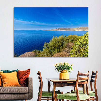 Sunlit Albanian Coastline Wall Art
