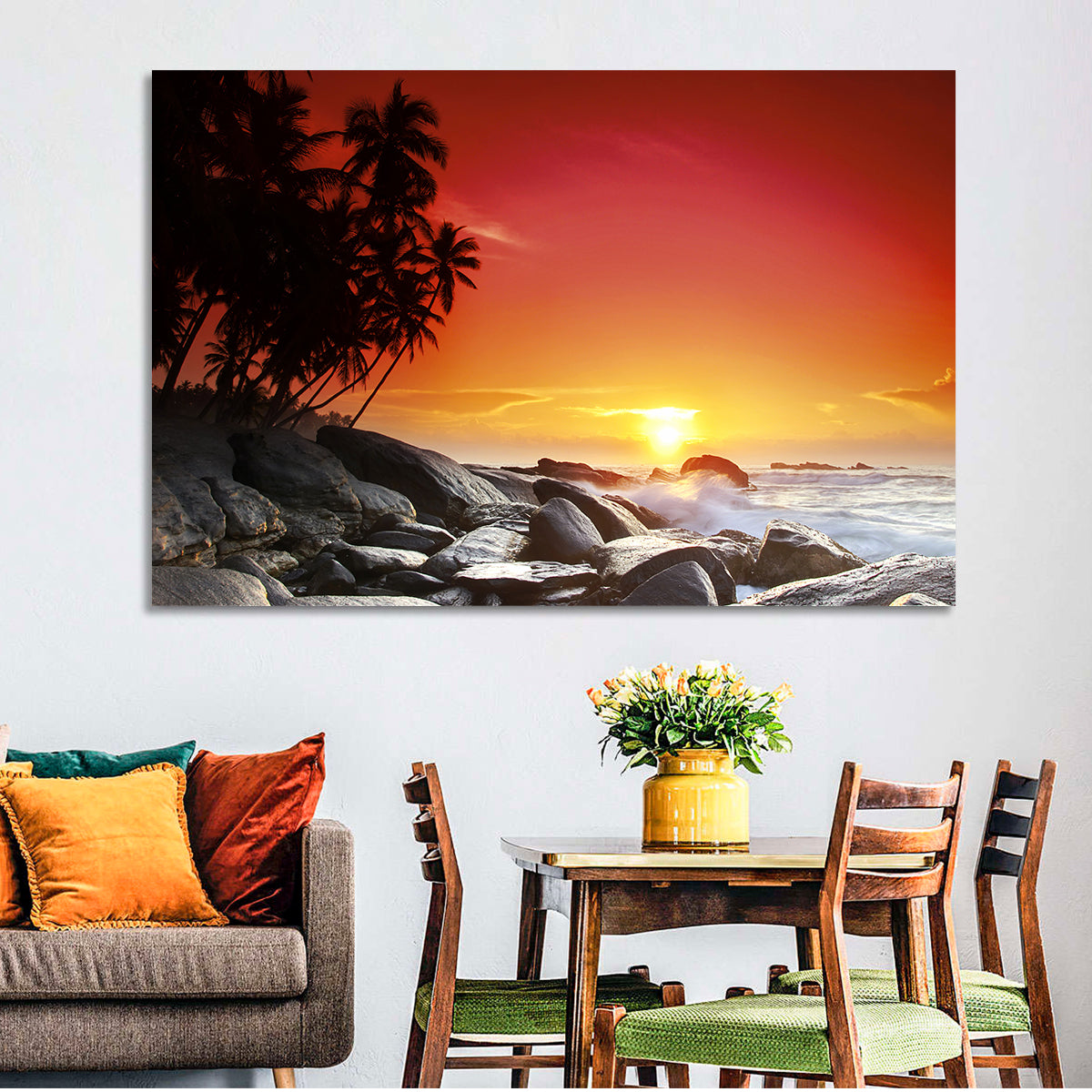 Tropical Island Sunset Wall Art
