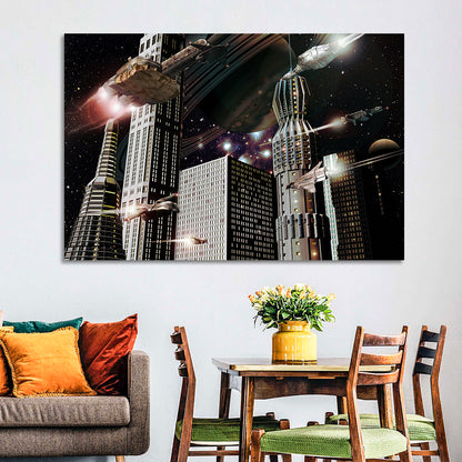 Futuristic Space City Wall Art