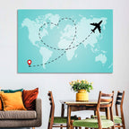 Heart Flight Map Wall Art